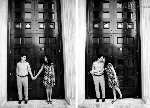 engaged couple during their Princeton University engagement session