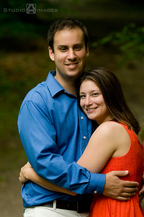 engagement couple posing for their engagement photos at Grover Cleveland Park, NJ
