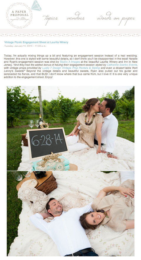 Engagement Session Featured on A Paper Proposal | Laurita Winery Engagement Photos | NJ Wedding Photographer 