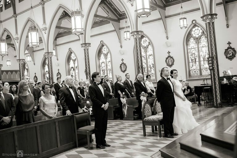 wedding ceremony at Assumption Church in Morristown