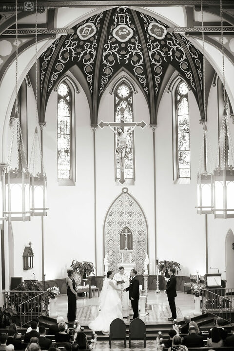 wedding ceremony at Assumption Church in Morristown