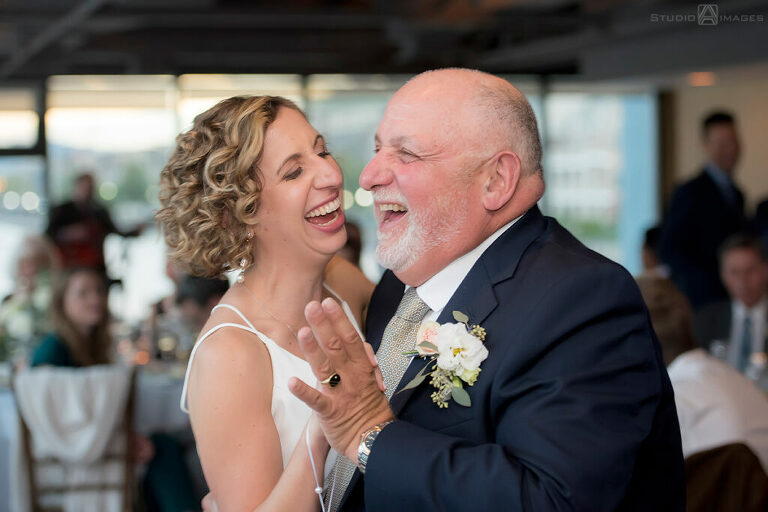 bride and her father dancing at Molo's Restaurant in Weehawken