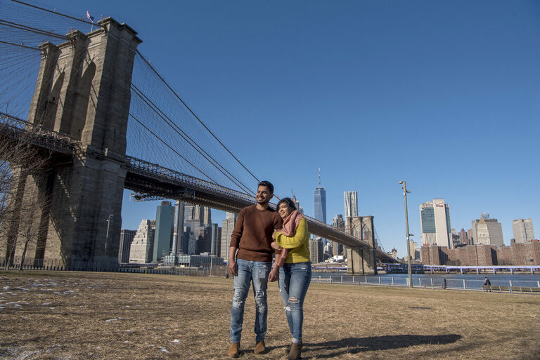 DUMBO Pre-Engagement Photo Session at the Brooklyn Bridge