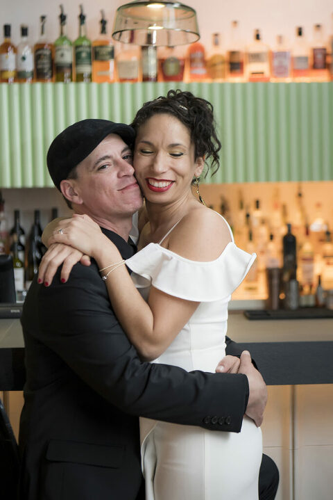 bride and groom celebrate their Leap Day wedding at The Asbury Hotel in Asbury Park