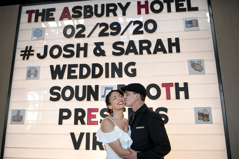 bride and groom celebrate their Leap Day wedding at The Asbury Hotel in Asbury Park