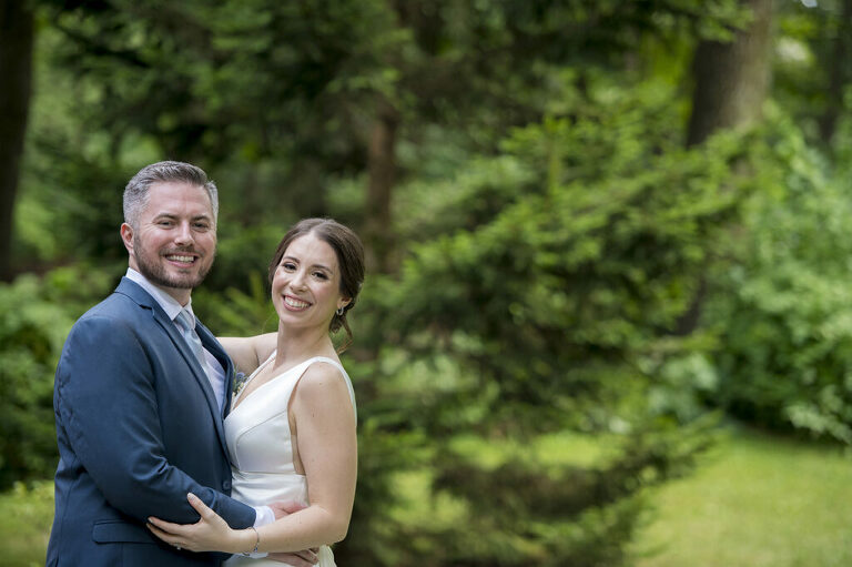 bride and groom on their wedding day in New York