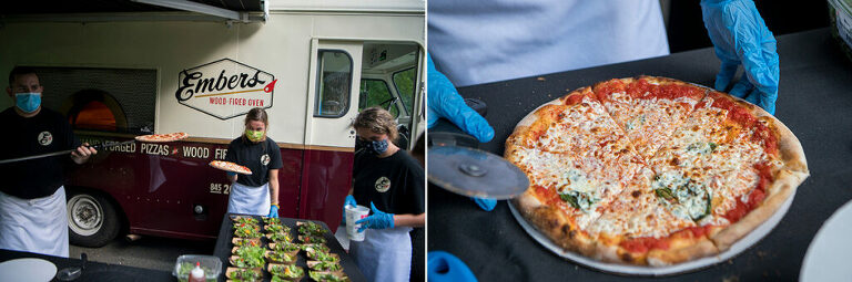 pizza truck at backyard wedding in New York