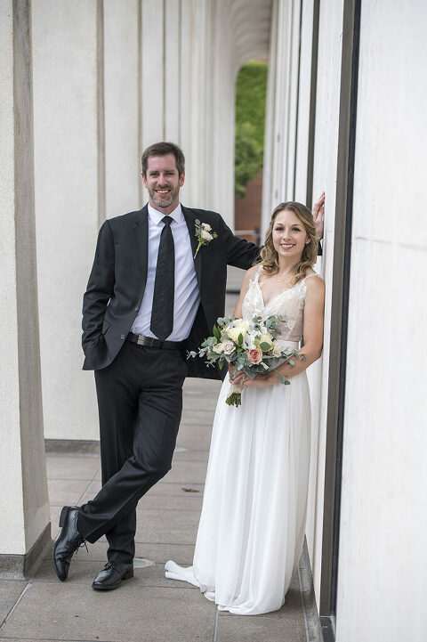 intimate wedding at Princeton University. bride and groom
