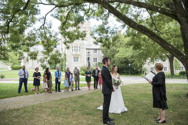 intimate wedding at Princeton University