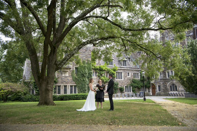 intimate wedding at Princeton University