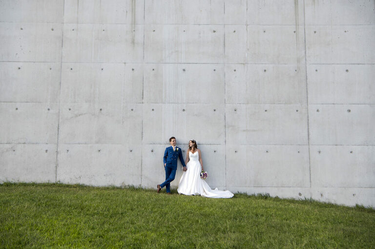 bride and groom on their wedding day at Liberty House in Jersey City