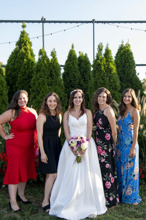 bride and bridesmaids at Liberty House wedding in Jersey City
