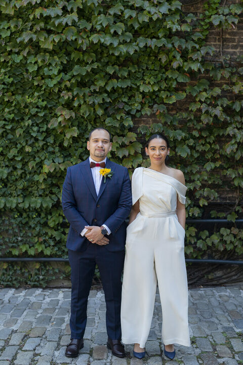 bride and groom on their wedding day at The Foundry in Long Island City