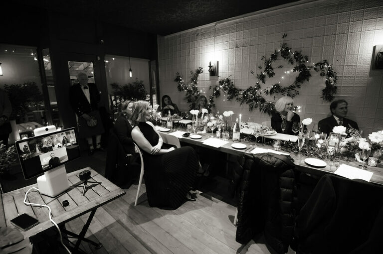 intimate wedding ceremony at Anthony David's in Hoboken