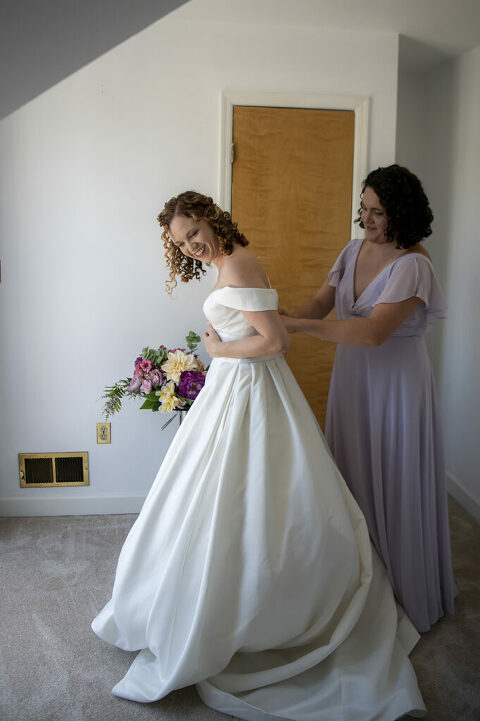 bride getting ready for her Atlantic Highlands Wedding | NJ Intimate Wedding Photographer