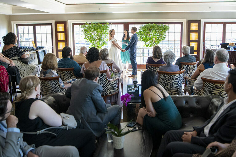 intimate wedding at The Wine Bar and Restaurant in Atlantic Highlands