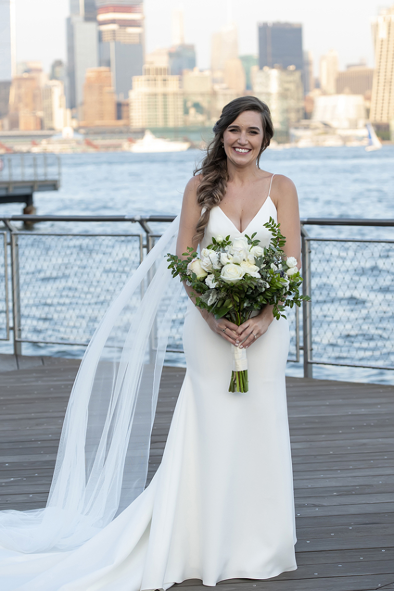 bride in Hoboken on their wedding day