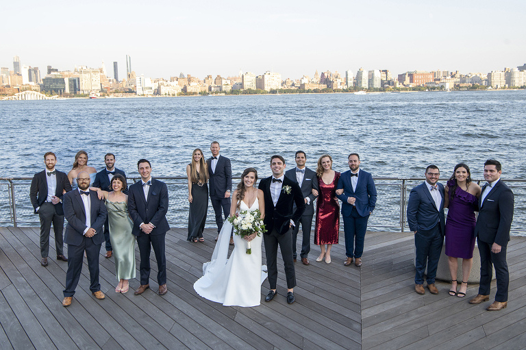 wedding party in Hoboken on wedding day