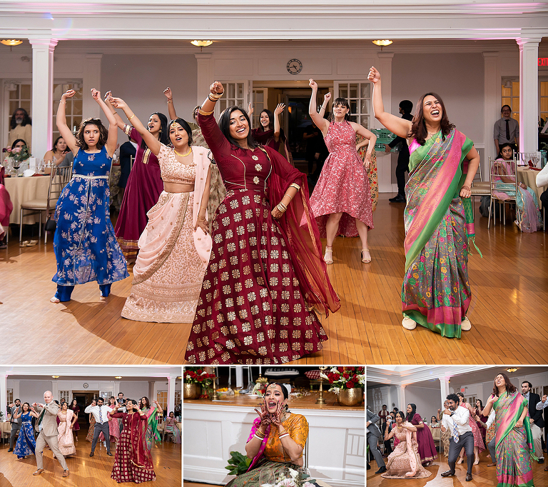 Indian dance during wedding reception at Glen Ridge Women’s Club
