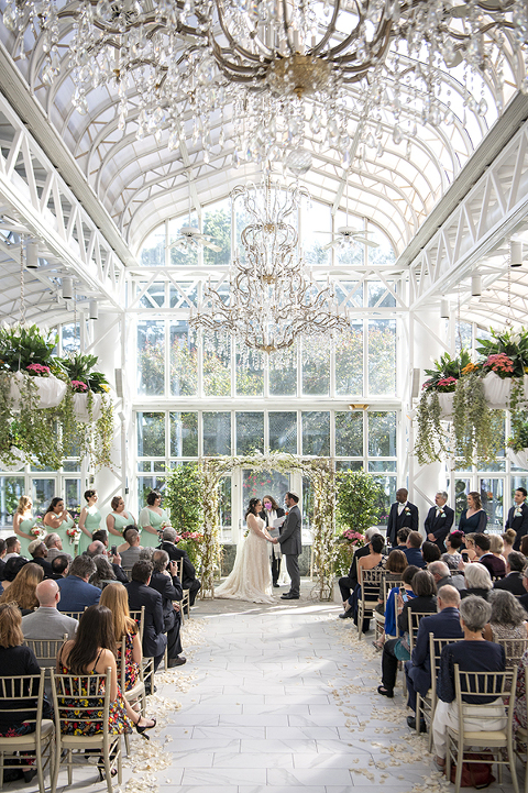 wedding ceremony at Conservatory at The Madison Hotel Wedding in Morristown, NJ