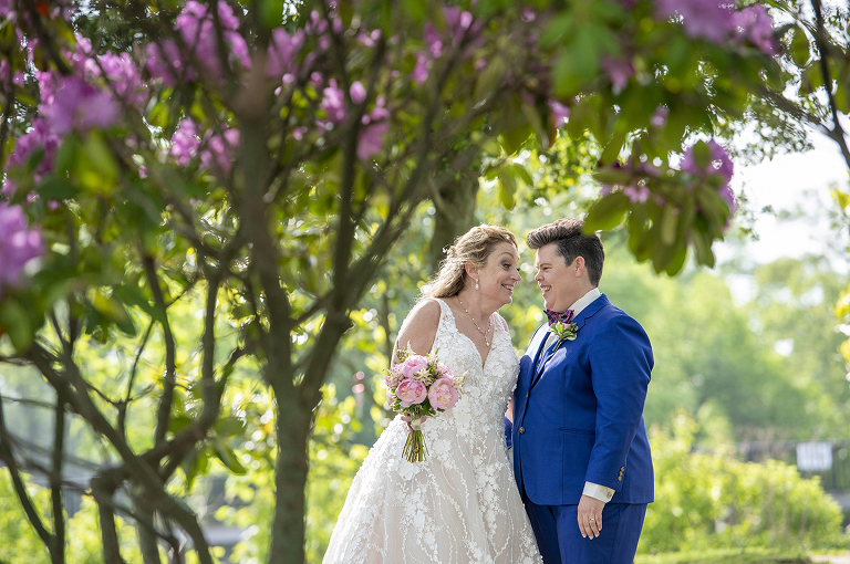 brides portrait during their intimate Asbury Park vow renewal. LGBTQ wedding