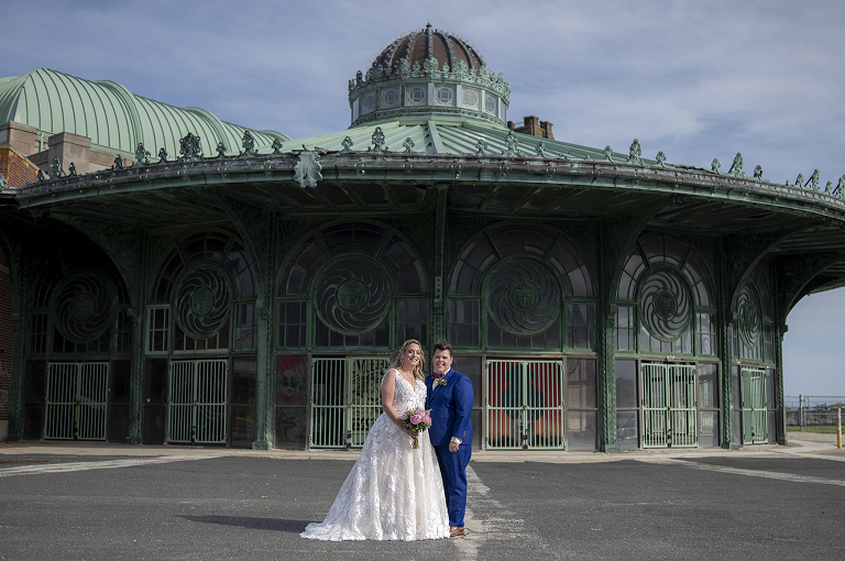 brides portrait during their intimate Asbury Park vow renewal. LGBTQ wedding