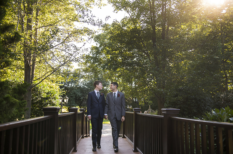 two grooms on their wedding day at The English Manor. LGBTQ wedding