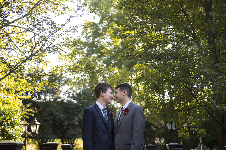 two grooms on their wedding day at The English Manor. LGBTQ wedding