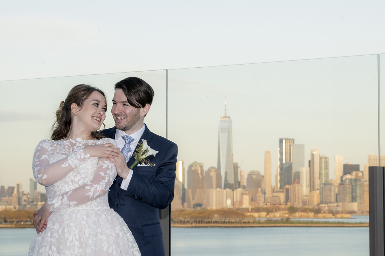 bride and groom at Hudson House wedding in Jersey City