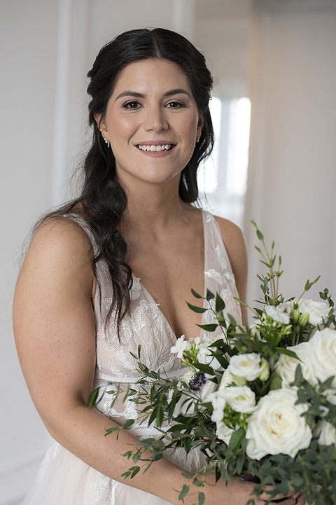 bride on her wedding day at Hudson House in Jersey City