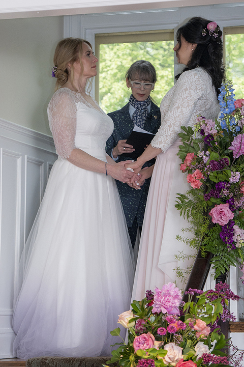 wedding ceremony at Reeves-Reed Arboretum Wedding | LGBTQ wedding photographer