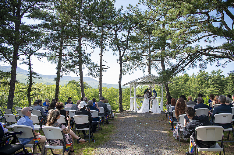wedding ceremony at Riedlbauer’s Resort in the Catskills. LGBTQ wedding