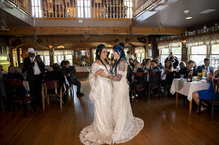 wedding reception at Riedlbauer’s Resort in the Catskills. LGBTQ wedding