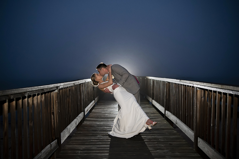 night photoshoot of bride and groom at Orienta Beach Club Wedding