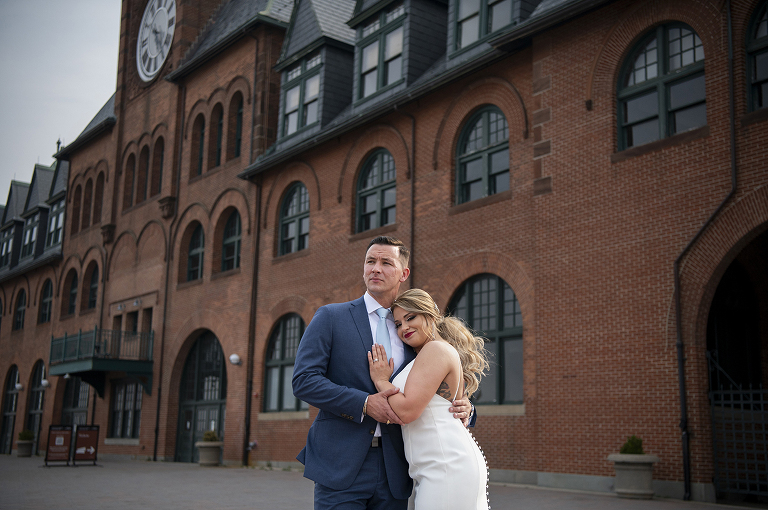 bride and groom on their wedding day at Liberty House in Jersey City