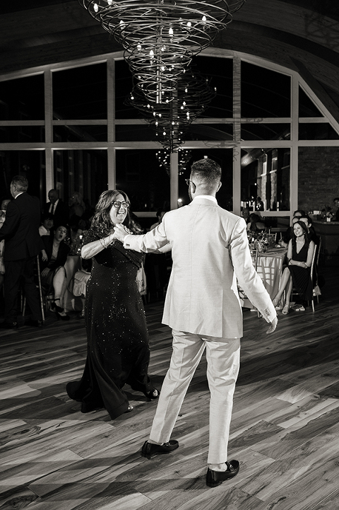 mother son dance at wedding at Stone House at Stirling Ridge
