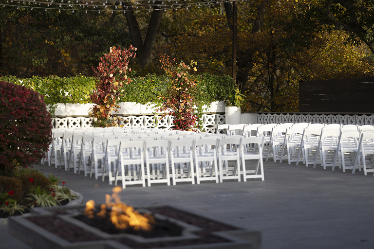 fall wedding ceremony at Stone House at Stirling Ridge