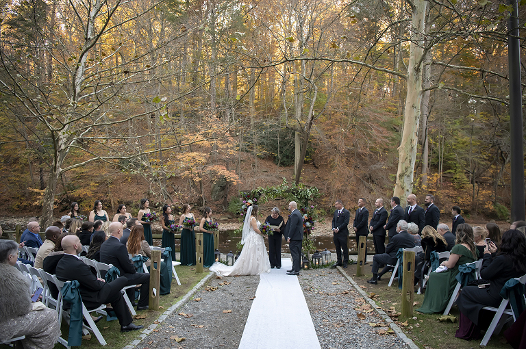 fall wedding ceremony at Valley Green Inn wedding