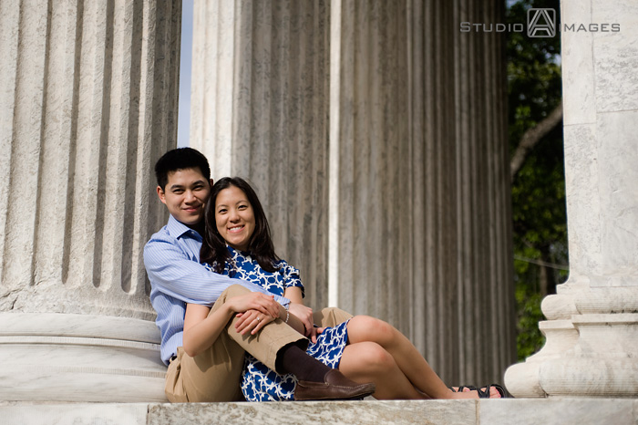 engaged couple during their Princeton University engagement session