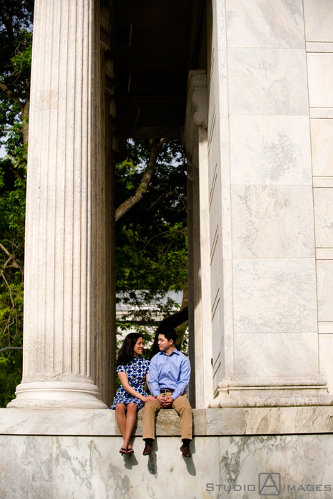 engaged couple during their Princeton University engagement session