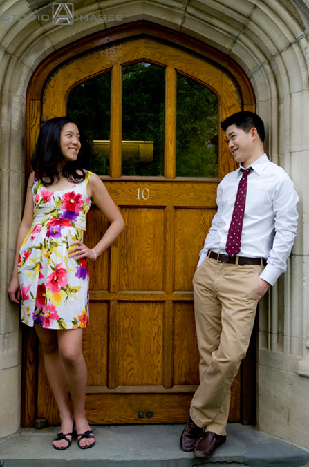 engaged couple during their Princeton University engagement session