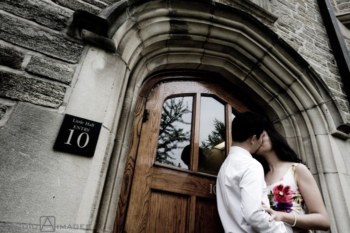 engaged couple during their Princeton University engagement session