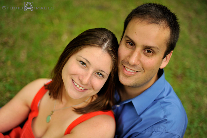 engagement couple posing for their engagement photos at Grover Cleveland Park, NJ