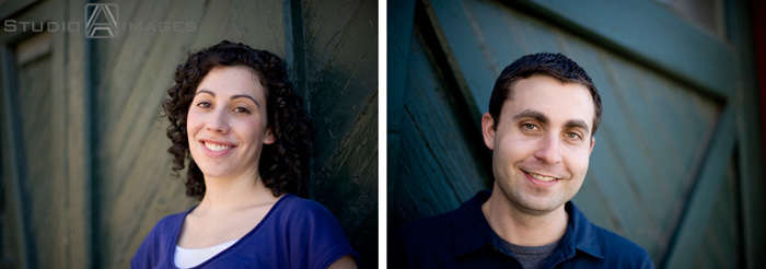 engaged couple on Court Street during their Hoboken engagement session