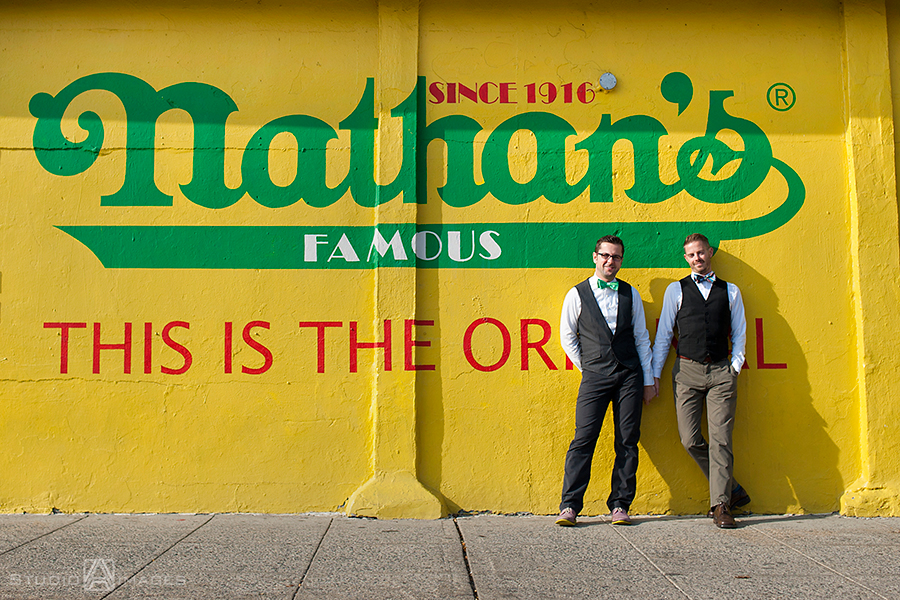 same sex wedding, gay wedding, coney island, Brooklyn, Brooklyn wedding photographer, nyc wedding photographer