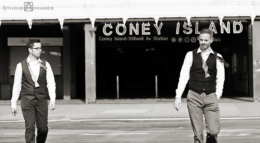 same sex wedding, gay wedding, coney island, Brooklyn, Brooklyn wedding photographer, nyc wedding photographer