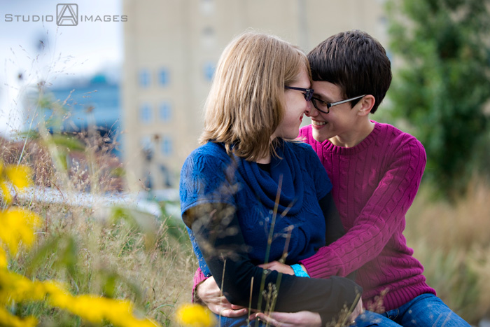 same sex wedding, gay wedding, lesbians, nyc wedding photographer, The High Line, NYC engagement photos, NYC engagement