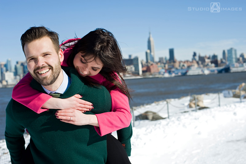Snowy Winter Hoboken Engagement Photos | Hoboken Wedding Photographer