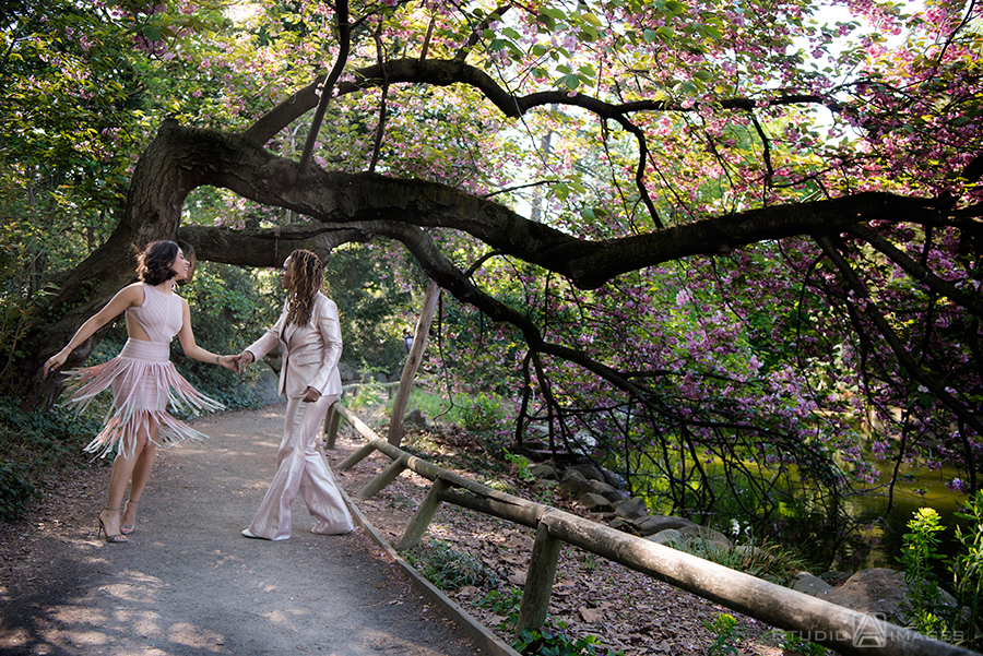 Brooklyn Botanical Garden Engagement Photos | Brooklyn Wedding Photographer | Yani + Divinity