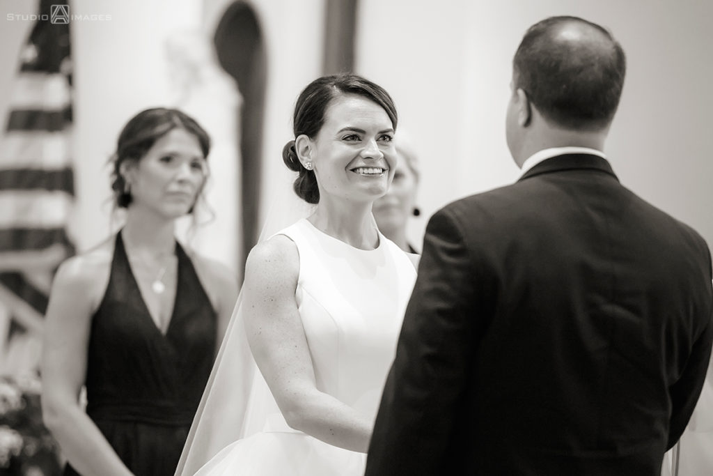 wedding ceremony at Assumption Church in Morristown